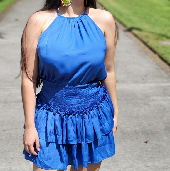 Blue sleeveless romper - Picture 7 of 8